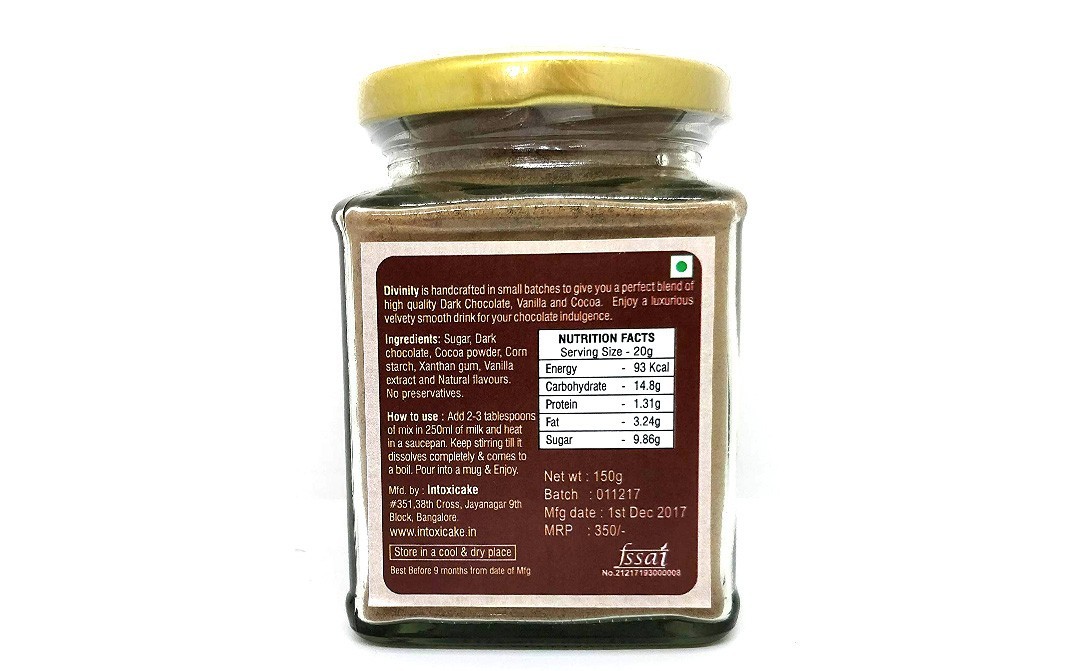 Intoxicake Divinity Hot Chocolate Peppermint   Glass Jar  150 grams